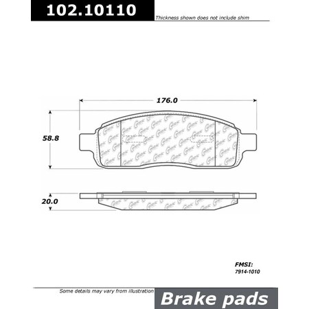 Centric Parts CTEK Brake Pads, 102.10110 102.10110
